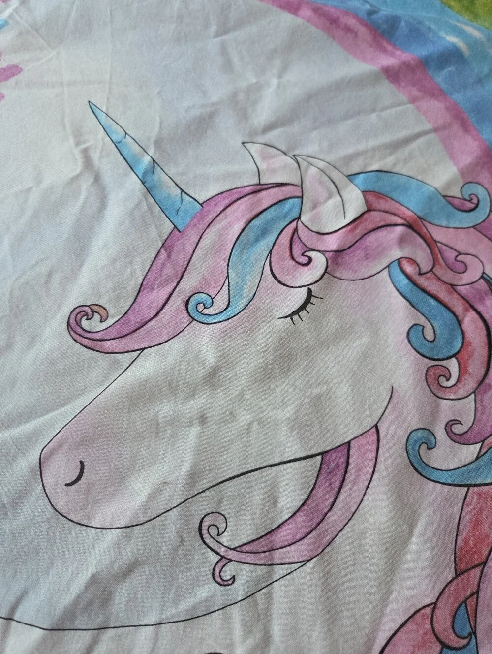 Set of 2 Hand Made Princess Castle Unicorn Pink & Purple Girls Bedroom Curtains
